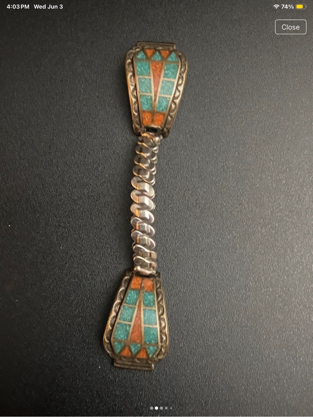 Vintage Navajo turquoise watchband from the 70s